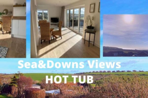 Spacious Studio Cabin with Sea/ Downs views Sole Use of HotTub in Seaford